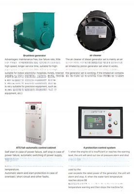 Générateur diesel de 25 kW 30 kW 30kva 35kva 40kw 45kva 60kw 60kw 75kw 100kw 400kva 1000